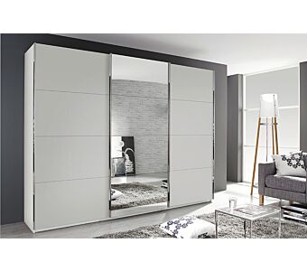 Garderobna omara MALTA - svileno siva/ogledalo